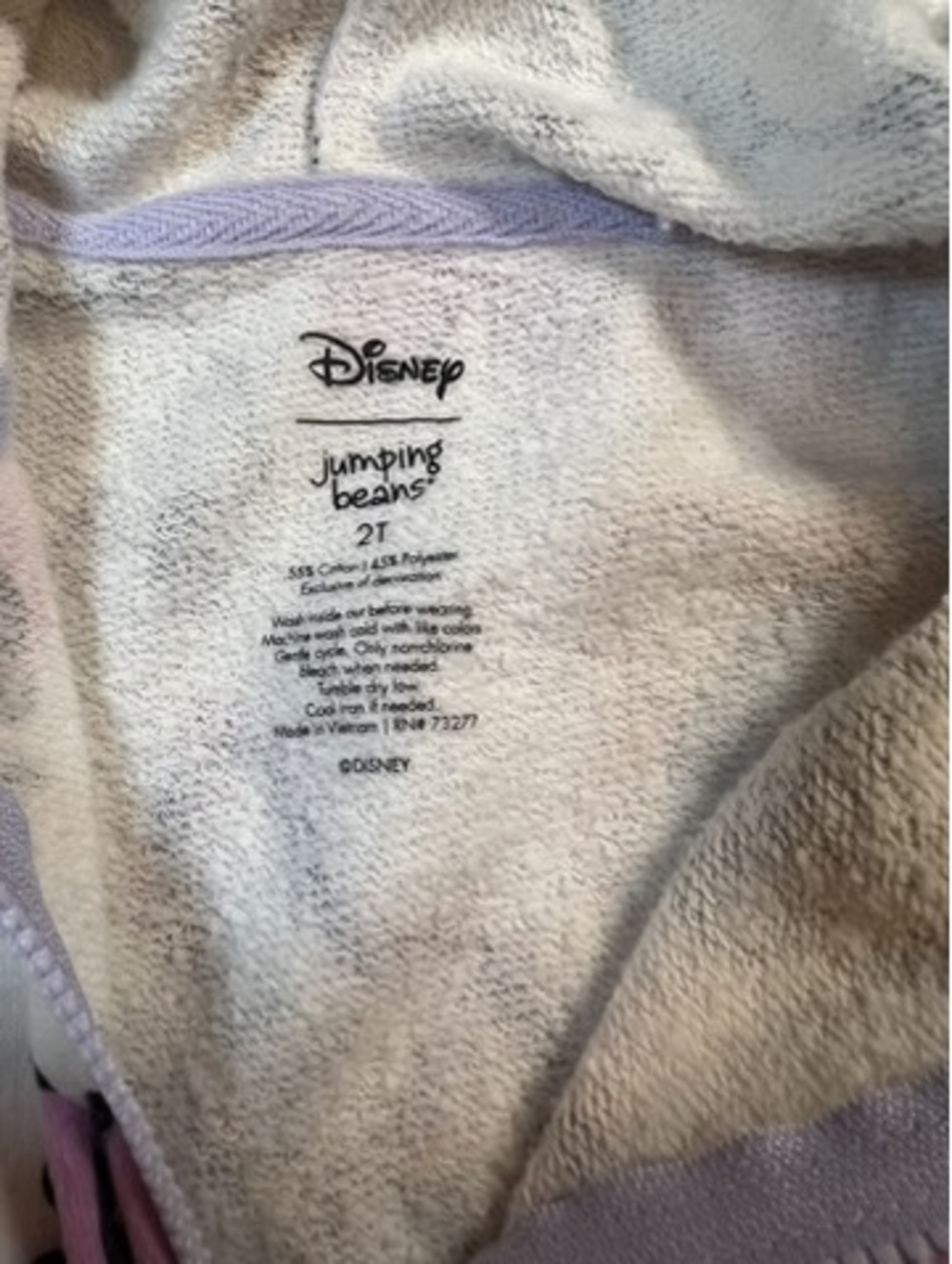 Disney Jumping Beans Minnie Mouse Graffiti zip up lightweight jacket Girls 2T - Picture 2 of 3